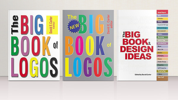 Two of the Big Books of Logos books and The big Book of Design Ideas book