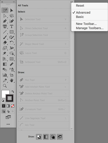 Illustrator Tools Advanced versus Basic Tools