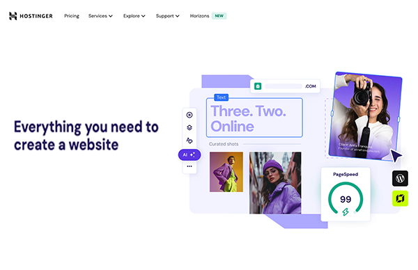 hostinger hosting intro page